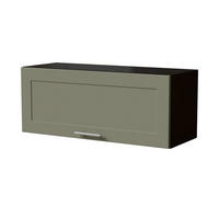 KLAPPHÄNGESCHRANK Oslo W4B/90 Schwarz / Reed Green Matt 90 / 32,5 / 36cm - Blum Aventos - Schwarz/Grün, Holz/Holzwerkstoff (90/36/32.5cm) - Feldmann-Wohnen