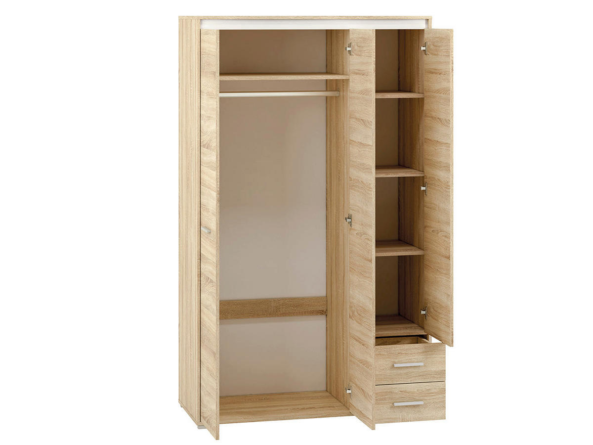 KLEIDERSCHRANK – AVO 01 – 120 cm – Avo – Sonoma Eiche / Weiß - Weiß/Sonoma Eiche, Holzwerkstoff (120/200/50cm) - hi-markt