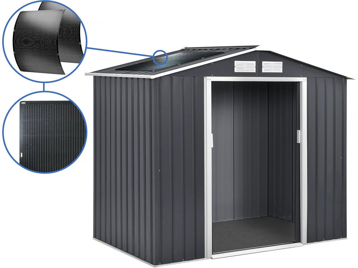 Habitat Garten Metall-Gartenhaus Grau 203x185x117 cm