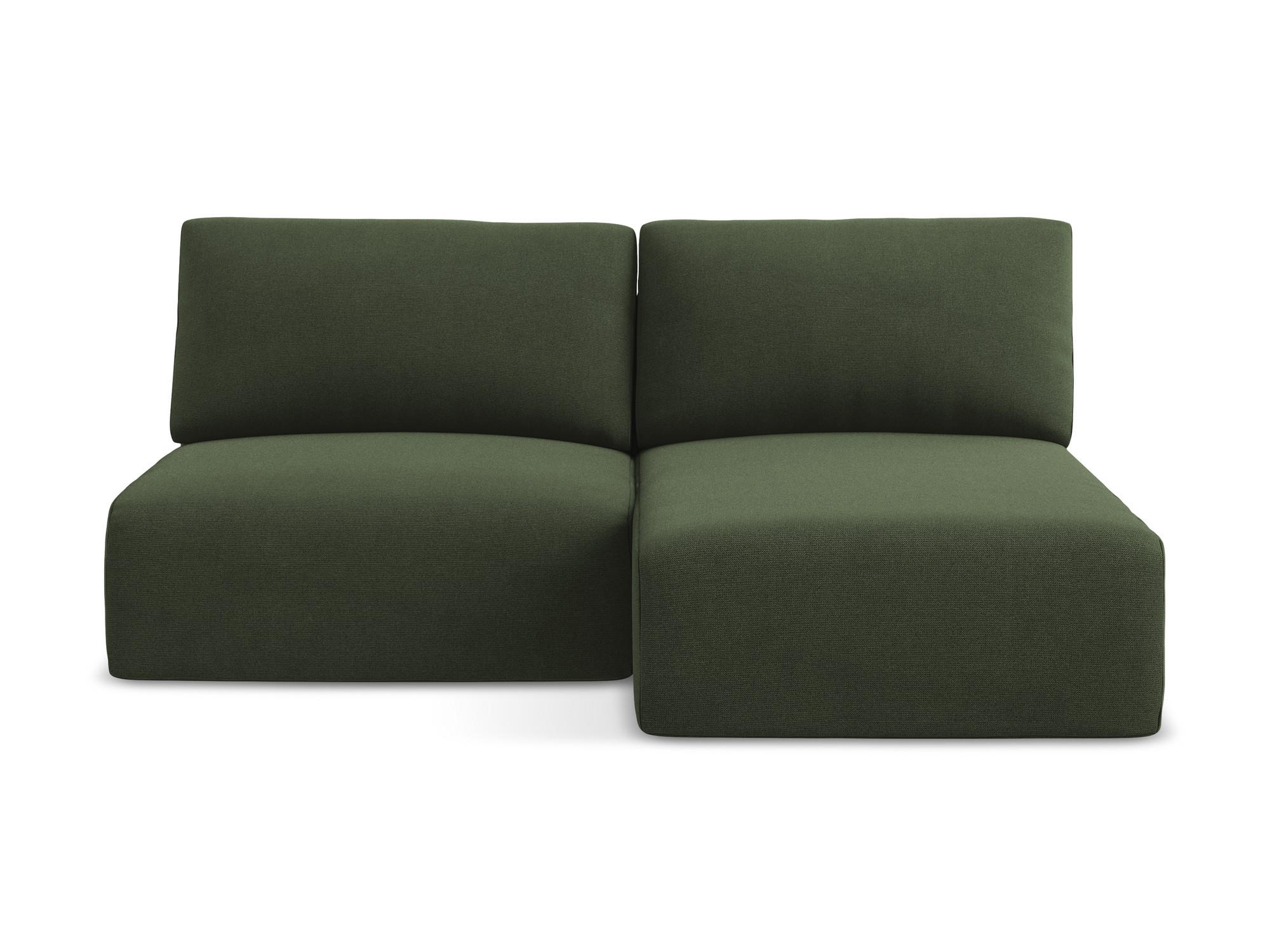 ECKSOFA mit Schlaffunktion rechts Strukturstoff Stoff Grün - Blau/Schwarz, Kunststoff/Textil (210/149cm) - Makamii