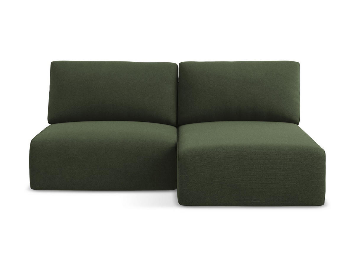 ECKSOFA mit Schlaffunktion rechts Strukturstoff Stoff Grün - Blau/Schwarz, Kunststoff/Textil (210/149cm) - Makamii