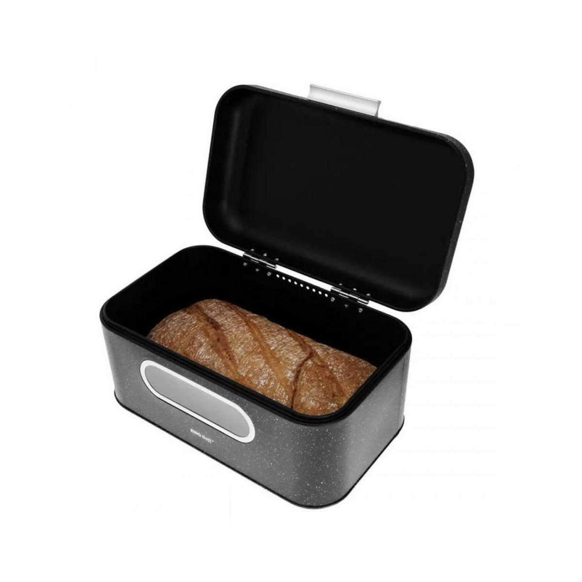 BROTKASTEN Schwarz 30/19.5/15.8 cm KH1078 - Schwarz, Metall (19.5/15.8/30cm) - Kinghoff 