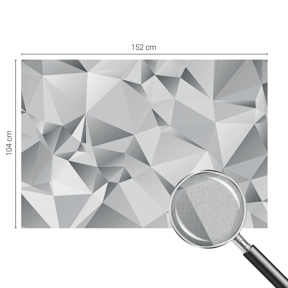FOTOTAPETE 152x104 cm - Abstrakte Geometrie - Weiß, Textil (152/104cm) - Wallfluent