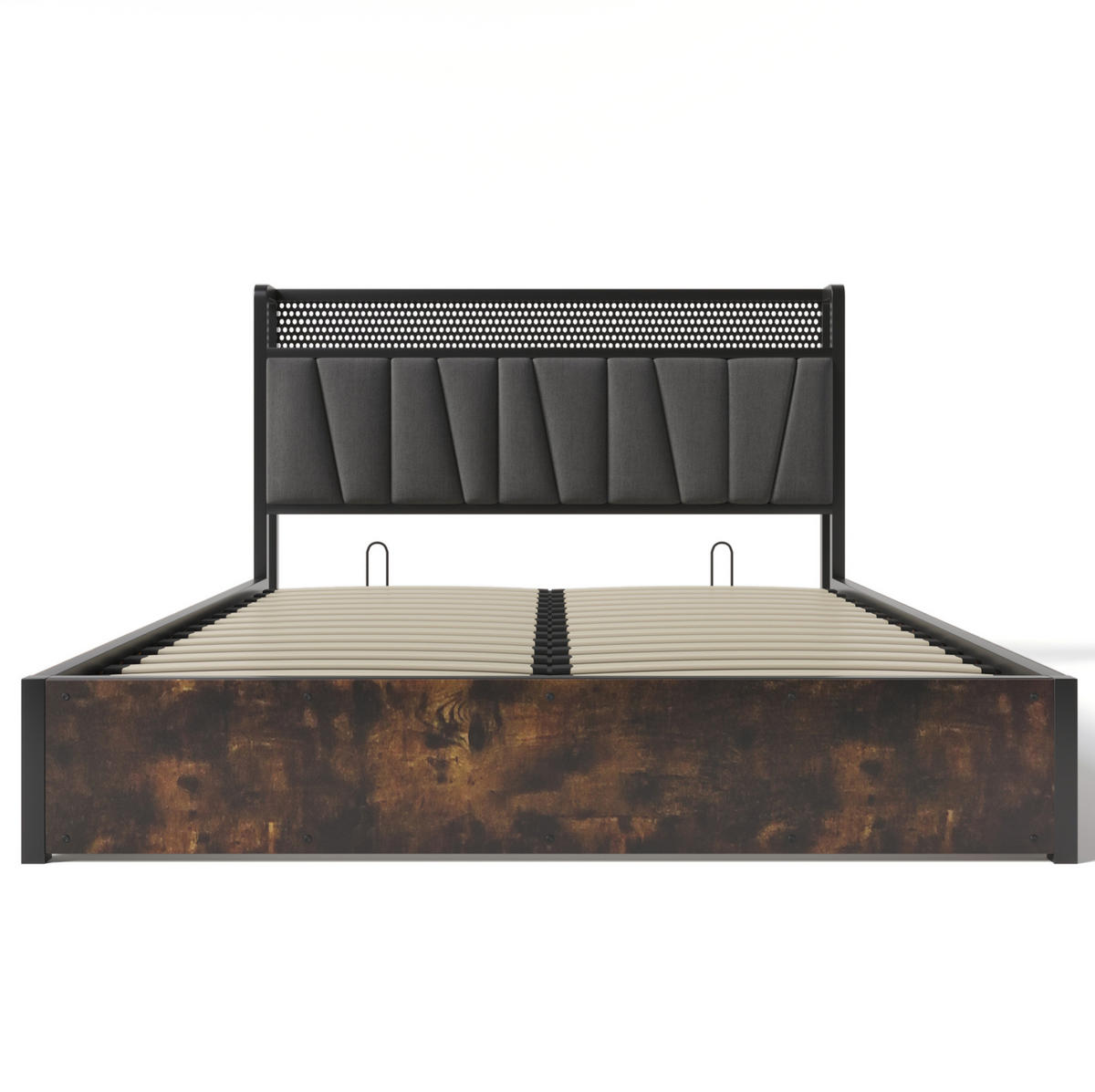 POLSTERBETT 140/200 cm Grau LED mit USB-Anschluss und App-Control - Grau, Textil (140/200cm) - OKWISH