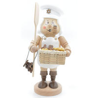 RAUCHFIGUR Wichtel Bäcker weiss 32 cm - Multicolor, Holz (15/35/0.1cm)