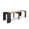 KONSOLENTISCH ausziehbar 58 bis 262cm, für 12 Gäste, schwarz eiche, 90/58/77cm - Eichefarben/Schwarz, Holzwerkstoff (90/262/77cm) - Skraut Home
