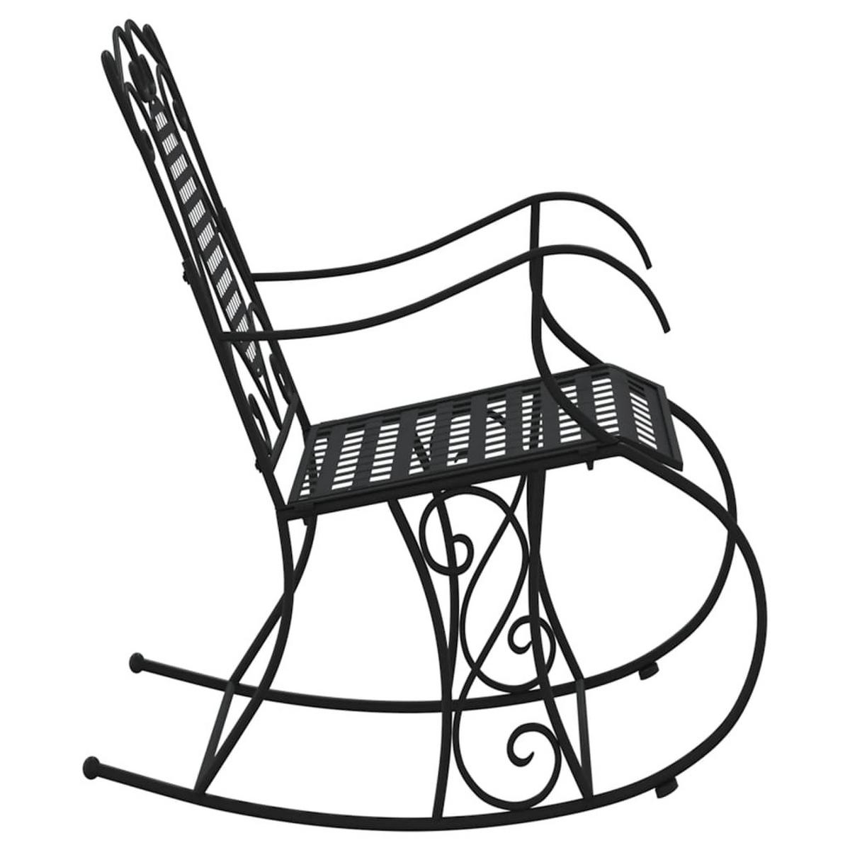 SCHAUKELSTUHL 84 cm Schwarz Stahl - Schwarz, Metall (84/95/54cm) - furnicato