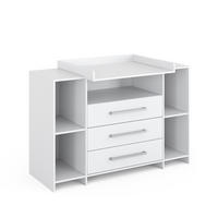 WICKELKOMMODE Oskar Weiß 143 x 100 cm XL mit Schubladen - Weiß, Holzwerkstoff (143/100/70cm) - Vicco