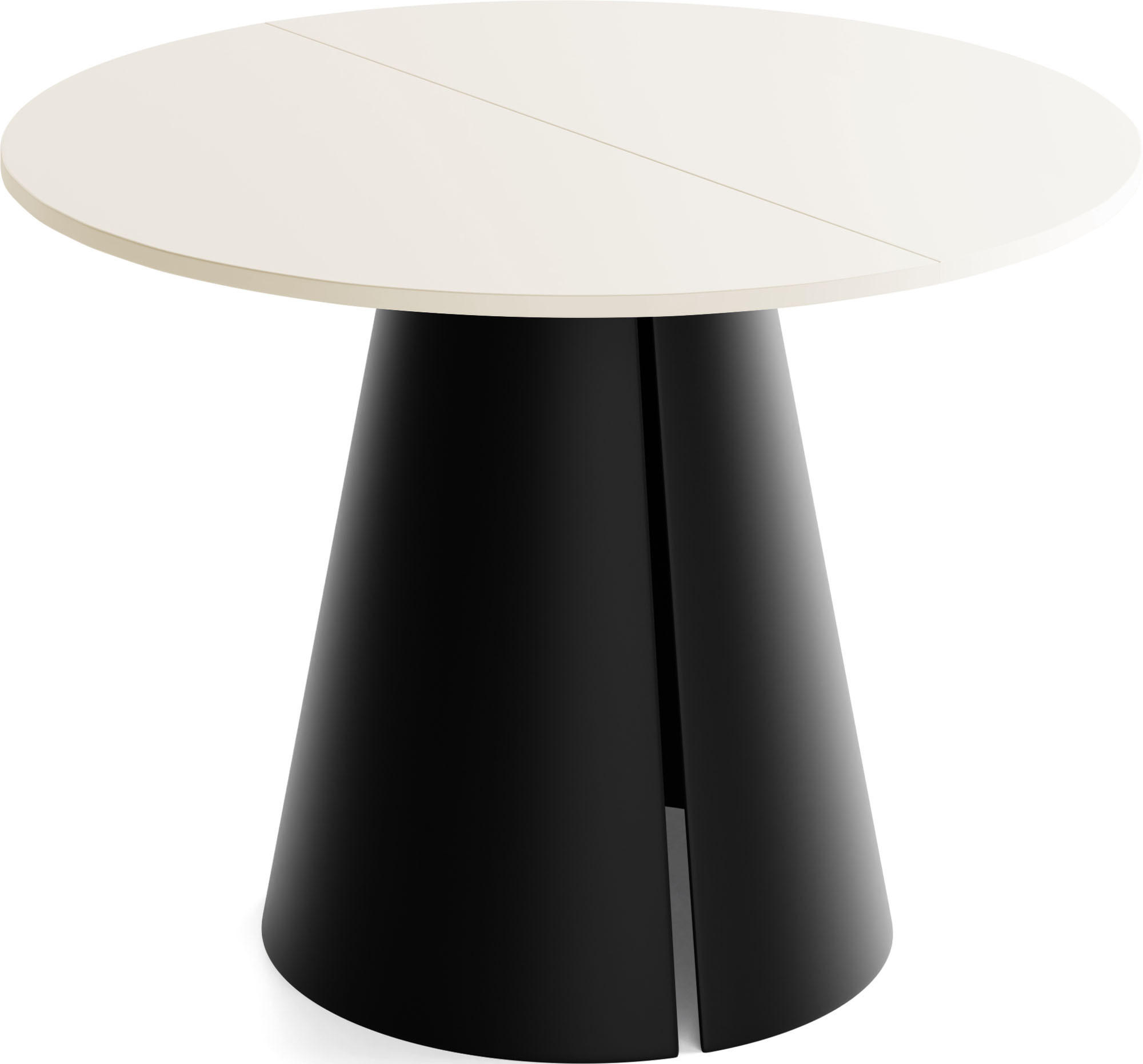 ESSTISCH Lamio runder ausziehbarer, Beige Cashmere 120-200/120/76 cm - Kaschmir/Schwarz, Holzwerkstoff/Metall (120/120/76cm) - WFL GROUP