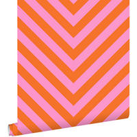 TAPETE Zickzackmuster 50 x 900 cm - Pink, Papier (50/900cm) - ESTAhome