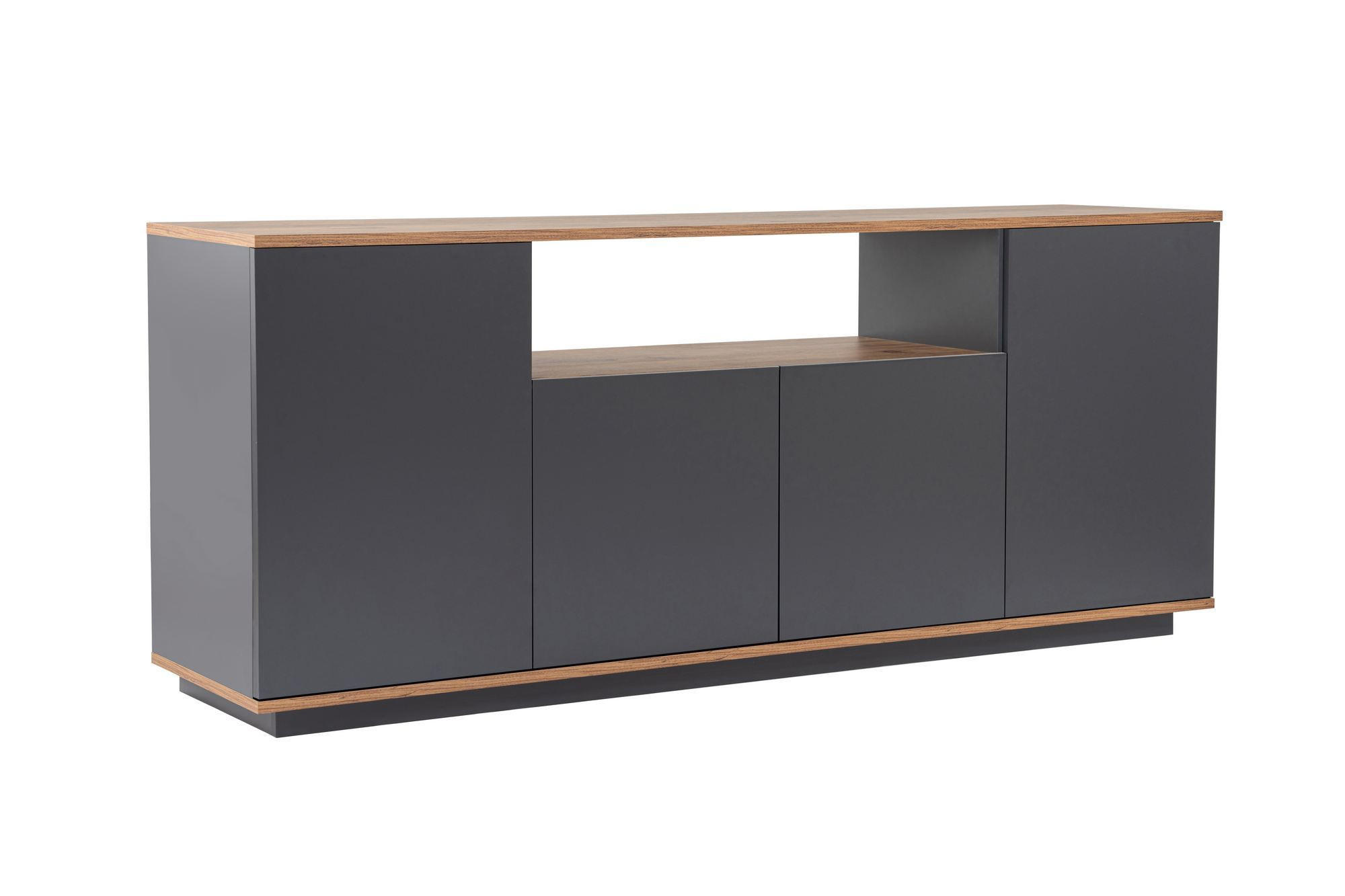 BUFFETSCHRANK arista grau anthrazit - Grau, Holz (44/75/180cm) - Habitat Garten