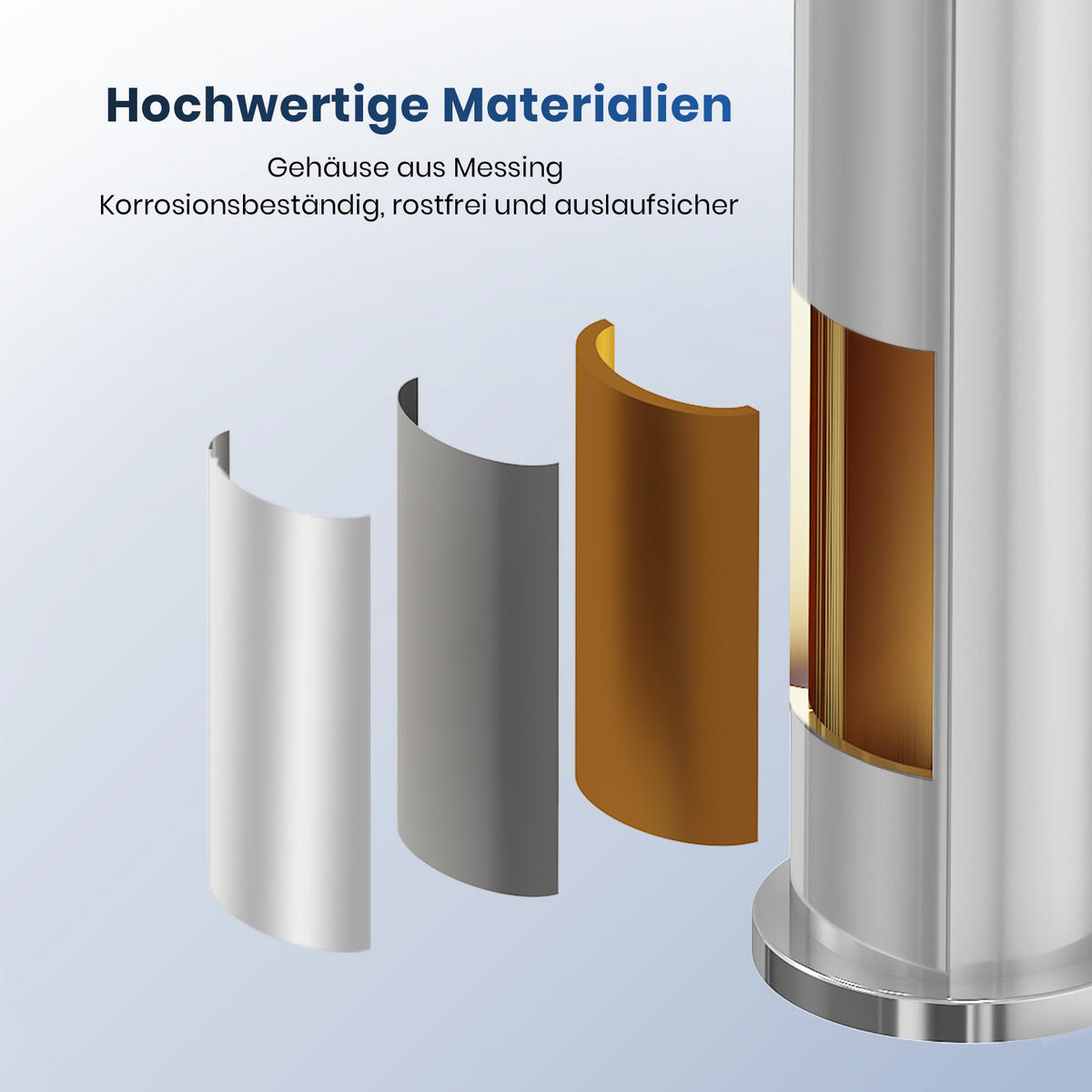 WASCHTISCHARMATUR mit Zertifiziertem Filterelement Verchromt Hoher Stil - Chromfarben, Metall (23.3/4.6/33.5cm) - EMKE