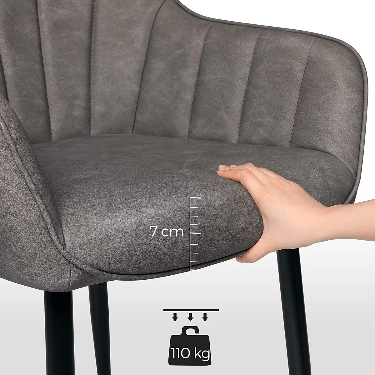 ESSZIMMERSTUHL POLSTERSTUHL - Grau, Holzwerkstoff (60/85/62.5cm) - Hansiro