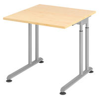 SCHREIBTISCH Serie-Z 80/80/74 cm in Ahornfarben/Silberfarben - Silberfarben/Ahornfarben, Holzwerkstoff (80/80/74cm) - bümö