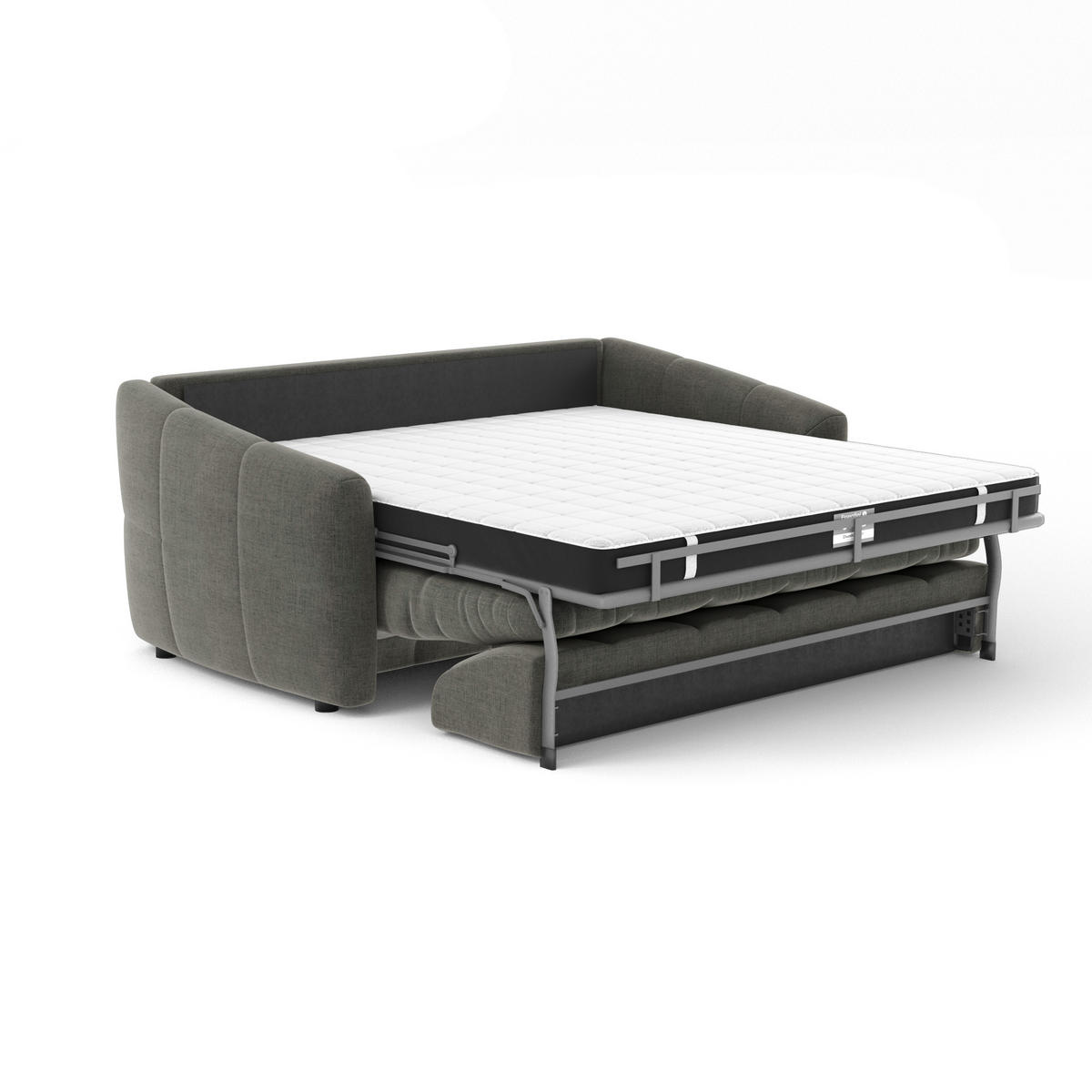 SCHLAFSOFA GERADE Samt Graphitgrau 225cm - Graphitfarben/Grau, Textil (225/88/108cm) - Sia Home