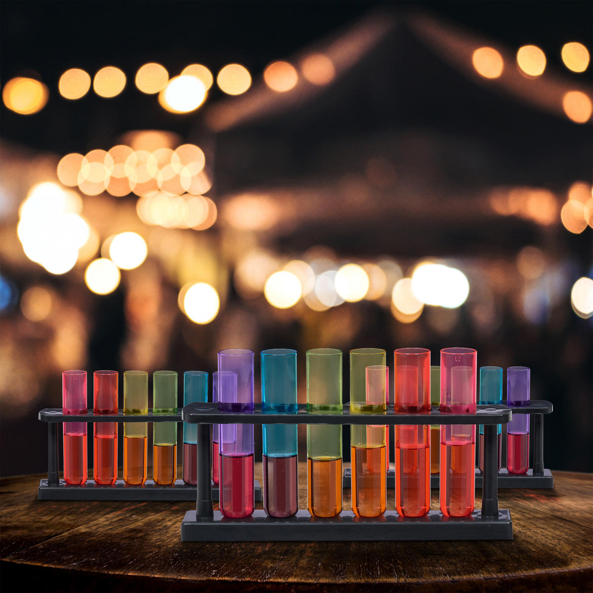 18xSCHNAPSGLÄSER - Multicolor, Kunststoff (0.04L) - Relaxdays