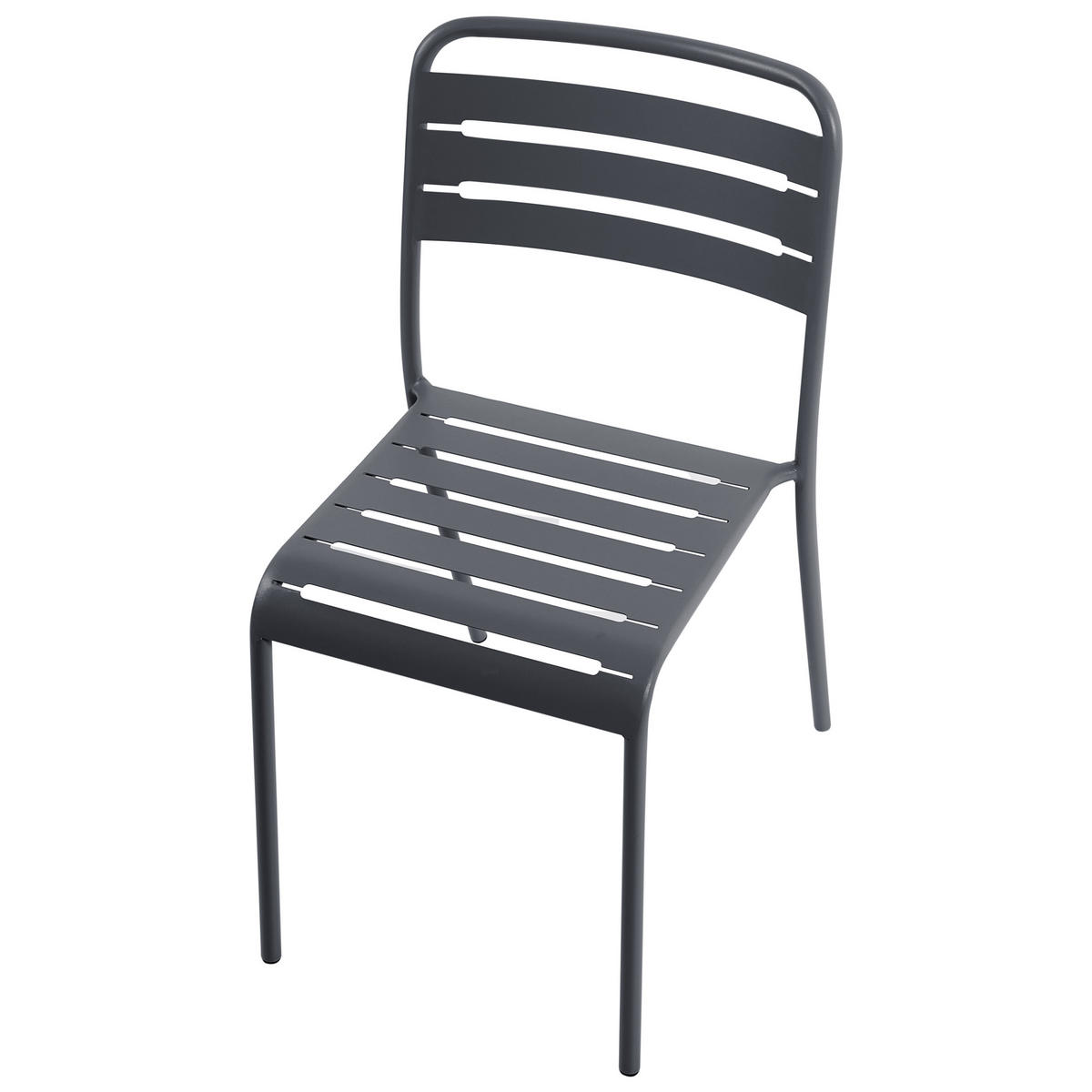 GARTENSTUHL 2er-Set Metall Dunkelgrau Lefkada - Dunkelgrau, Metall (38/80/54cm) - Beliani