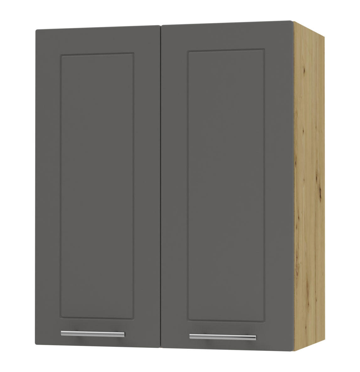 KÜCHENHÄNGESCHRANK Kvantum W3/60 Graphit Matt / Eiche Artisan Matt 60 / 32,5 / 72cm - Graphitfarben/Eiche Artisan, Holz/Holzwerkstoff (60/72/32.5cm) - Feldmann-Wohnen