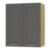 KÜCHENHÄNGESCHRANK Kvantum W3/60 Graphit Matt / Eiche Artisan Matt 60 / 32,5 / 72cm - Graphitfarben/Eiche Artisan, Holz/Holzwerkstoff (60/72/32.5cm) - Feldmann-Wohnen