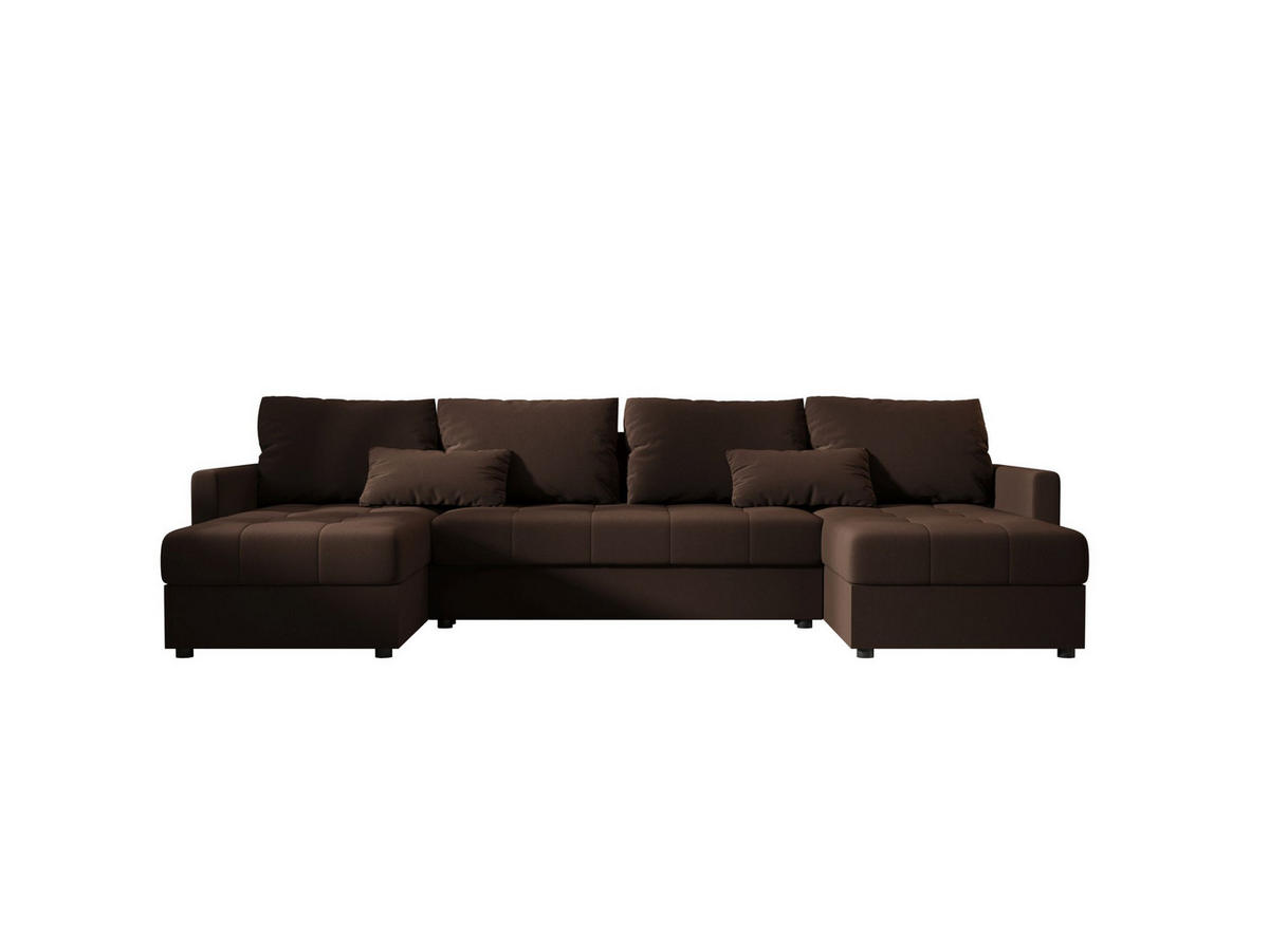 ECKSOFA MOS U BIS Cosmic 800 mit Schlaffunktion - Braun, Textil (285/85/140cm) - Bedante
