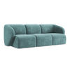 3-SITZER SOFA Chenille Stoff Blau - Blaugrau/Schwarz, Holzwerkstoff/Kunststoff (244/75/94cm) - Makamii