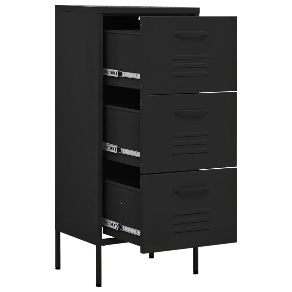 LAGERSCHRANK Schwarz 42,5/35/101,5 Cm Stahl - Schwarz, Metall (42.5/101.5/35cm) - vidaXL