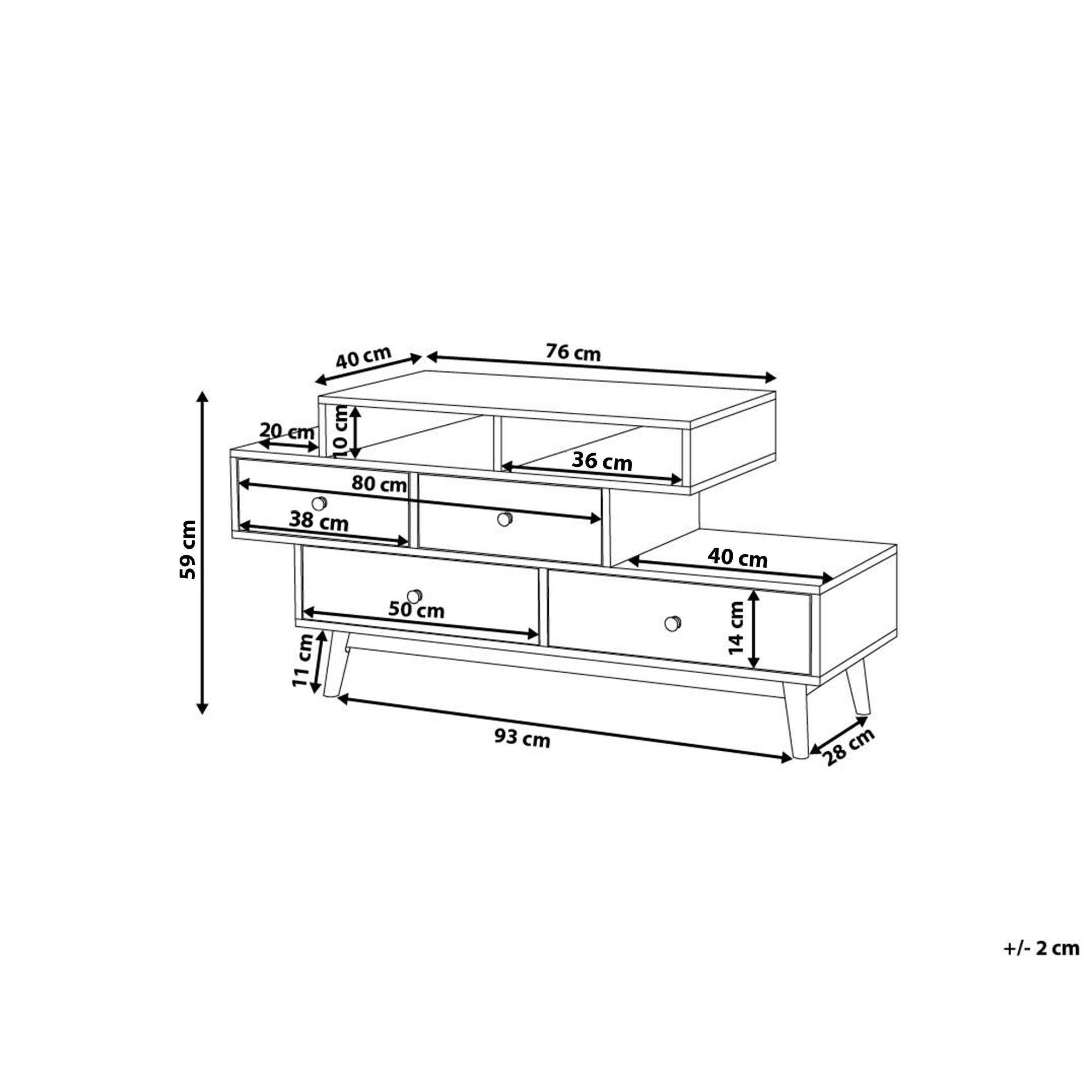 Thumbnail - Beliani Kommode, Hellbraun, Weiß, Grau, Holzwerkstoff, 120x59x40 cm, Wohnzimmer, Kommoden & Sideboards, Kommoden