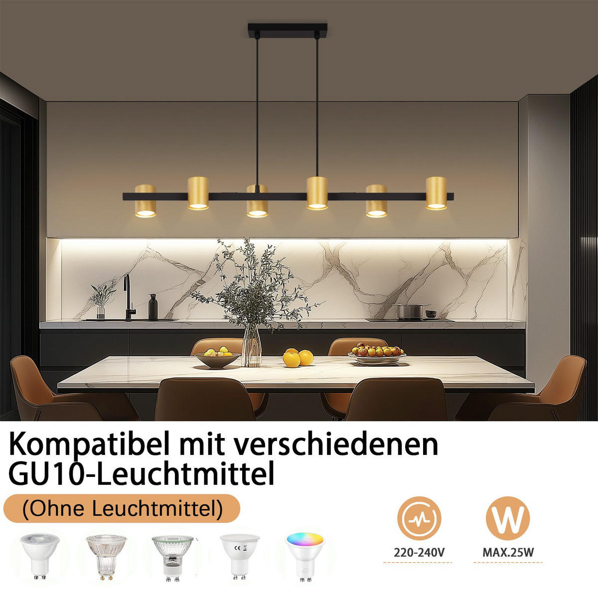 LED HÄNGELEUCHTE FRANZISKa II 85/12/155 cm - Goldfarben, Metall (85/12/155cm) - Nettlife