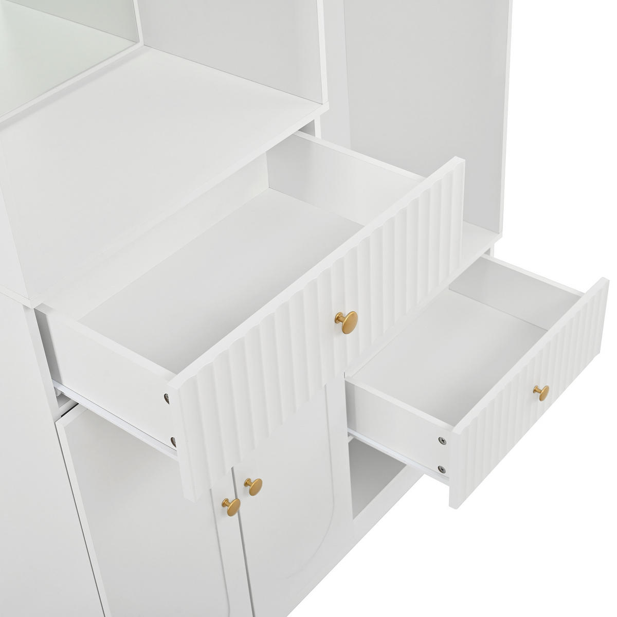 GARDEROBE-SET in Weiß Flurmöbel Set mit Spiegel und Sitzbank für Flur, B100/T35/H180cm - Weiß, Holzwerkstoff (100/180/35cm) - STILVORA