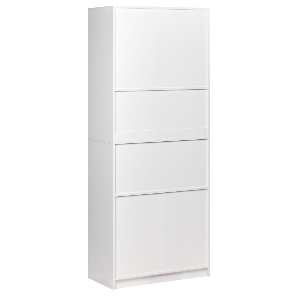 BÜCHERREGAL mit 4 Türen Grau/Weiß Zehna - Weiß/Grau, Holzwerkstoff (80/197/40cm) - Beliani
