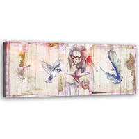 WANDBILD mädchen mit buch - Beige, Textil (90/30cm) - Feeby