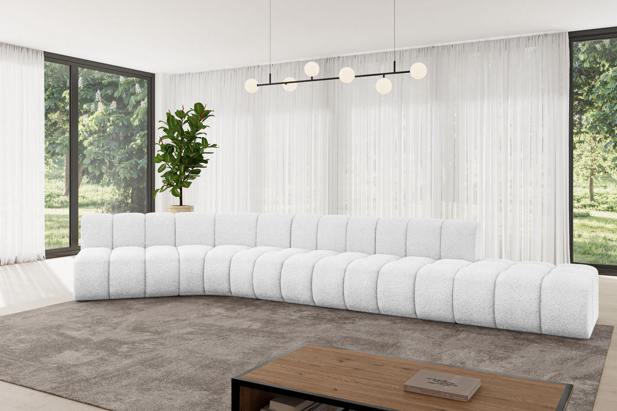 ECKSOFA modulares Sofa Brilo-L2 - 471x174x70 cm Weiß - Weiß, Holzwerkstoff/Textil (471/174cm) - ALTDECOR