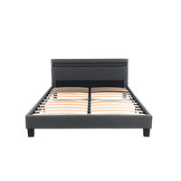 LED BETT ASTRO - Dunkelgrau, 140 x 200 cm - Dunkelgrau, Kunststoff - Home Deluxe