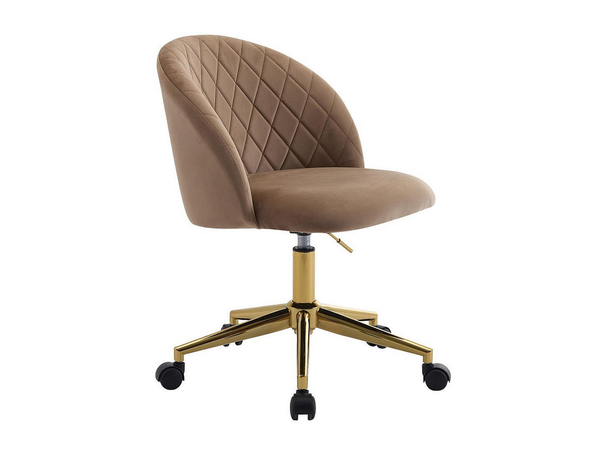 BÜROSTUHL ohne Armlehnen - 54 cm x 55.5 cm - samt - beige Poriani - Beige, Textil/Metall (54/84/55.5cm) - Vente-Unique