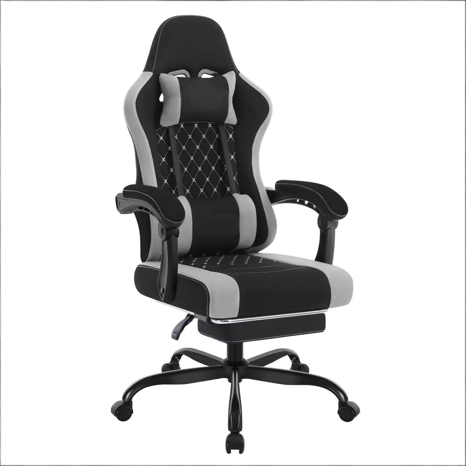 GAMINGSTUHL Schwarz/Grau 70/70/127 cm - Schwarz, Metall (70/127/70cm) - PANGIVO