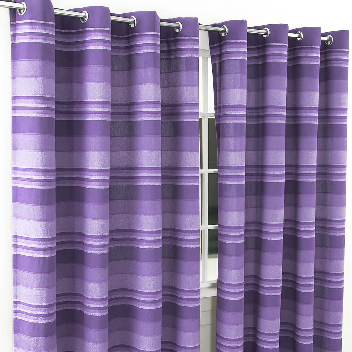 ÖSENVORHANG Morocco blickdicht 2er-Set, 167/182 cm - Lila, Textil (167/182cm) - Homescapes