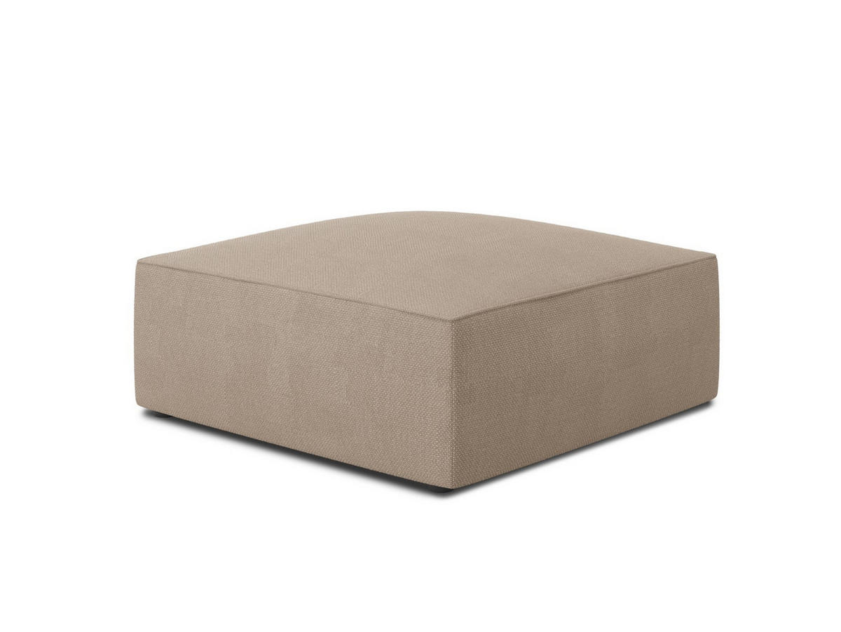 POUF Ruby aus strukturiertem Stoff dunkelbeige - Beige, Textil (93/40/93cm) - Micadoni