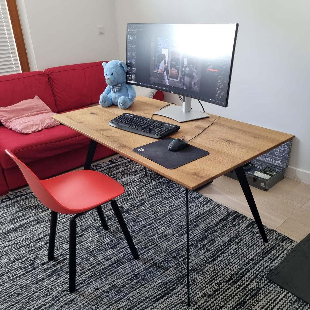 SCHREIBTISCH aus Eiche auf Metallbeine VITA III - Eichefarben, Holz (80/160/75cm) - Rawood Furniture