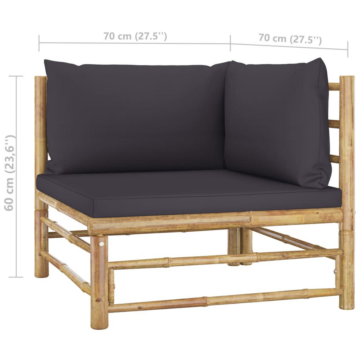 GARTENSET Resendez 6-teilig - Grau, Naturmaterialien - Nettlife