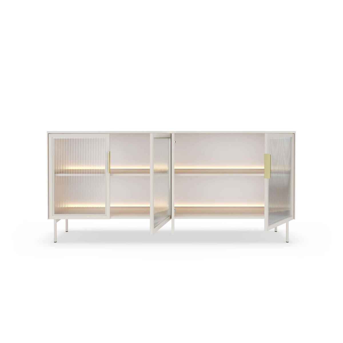 KOMMODE Lummer Kaschmir - Hellgrau, Holzwerkstoff (181.3/82.6/39.3cm) - Pillovely