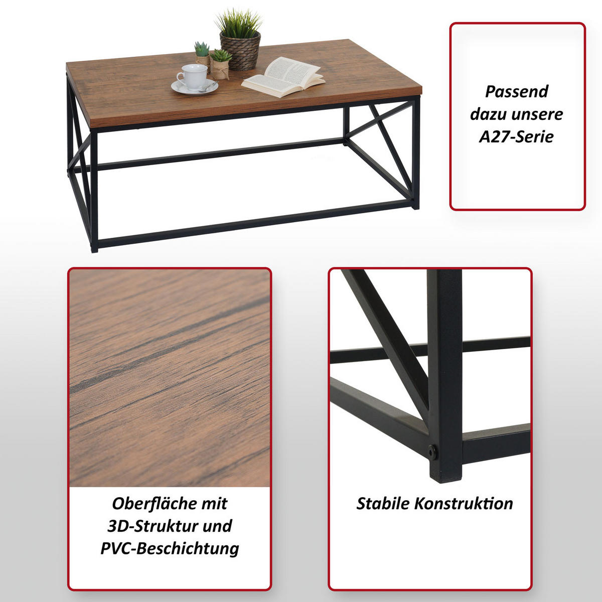 COUCHTISCH rechteckig Braun - Braun, Holzwerkstoff (60/110/44cm) - MCW