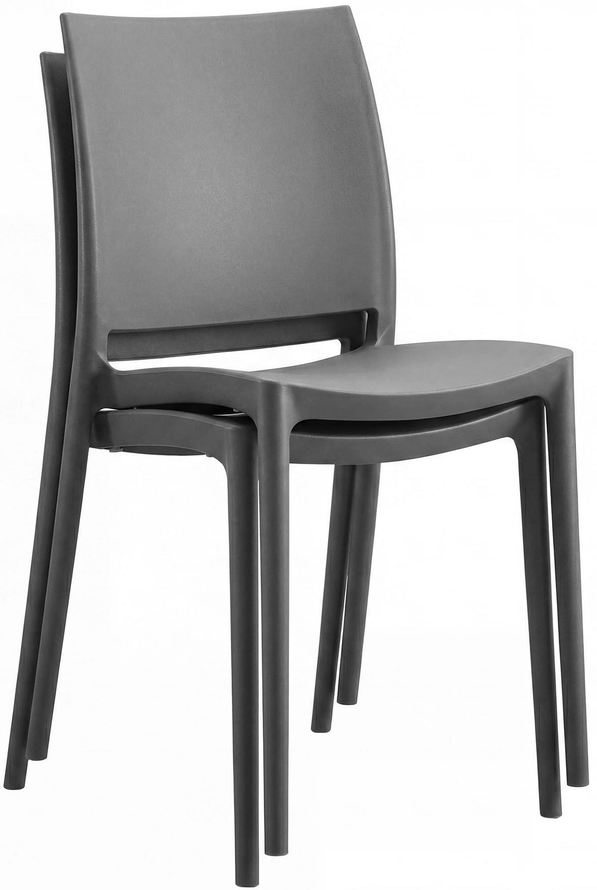 GARTENMÖBEL-SET Greta 2 Stühle 156x72x81cm Kunststoff Dunkelgrau Balkonset - Dunkelgrau, Kunststoff - DELUKE