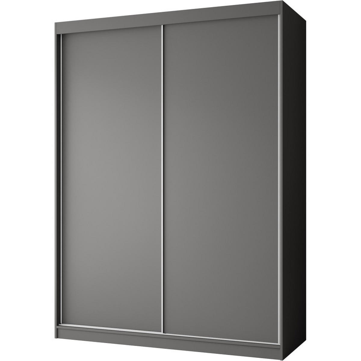 SCHWEBETÜRENSCHRANK Mario 160/216/61 graphit - Graphitfarben, Holzwerkstoff (160/216/61cm) - Beautysofa