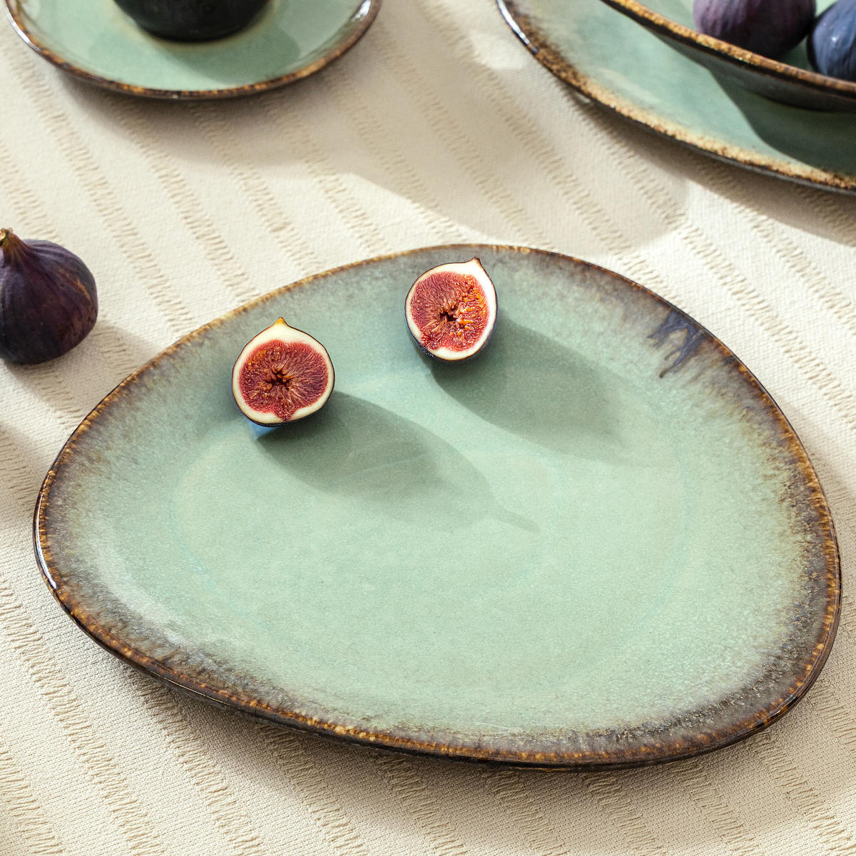 DESSERTTELLER PRIMA 6-tlg, Salbeigrün - Salbeigrün, Keramik (24/26/2cm) - KONSIMO®