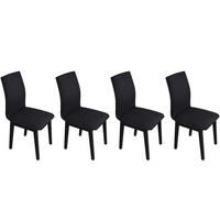 ESSZIMMERSTUHL- Set 4x LUNA 1 schwarz, Neve 100 - Schwarz, Holz (43/91/40cm) - Leaf Design