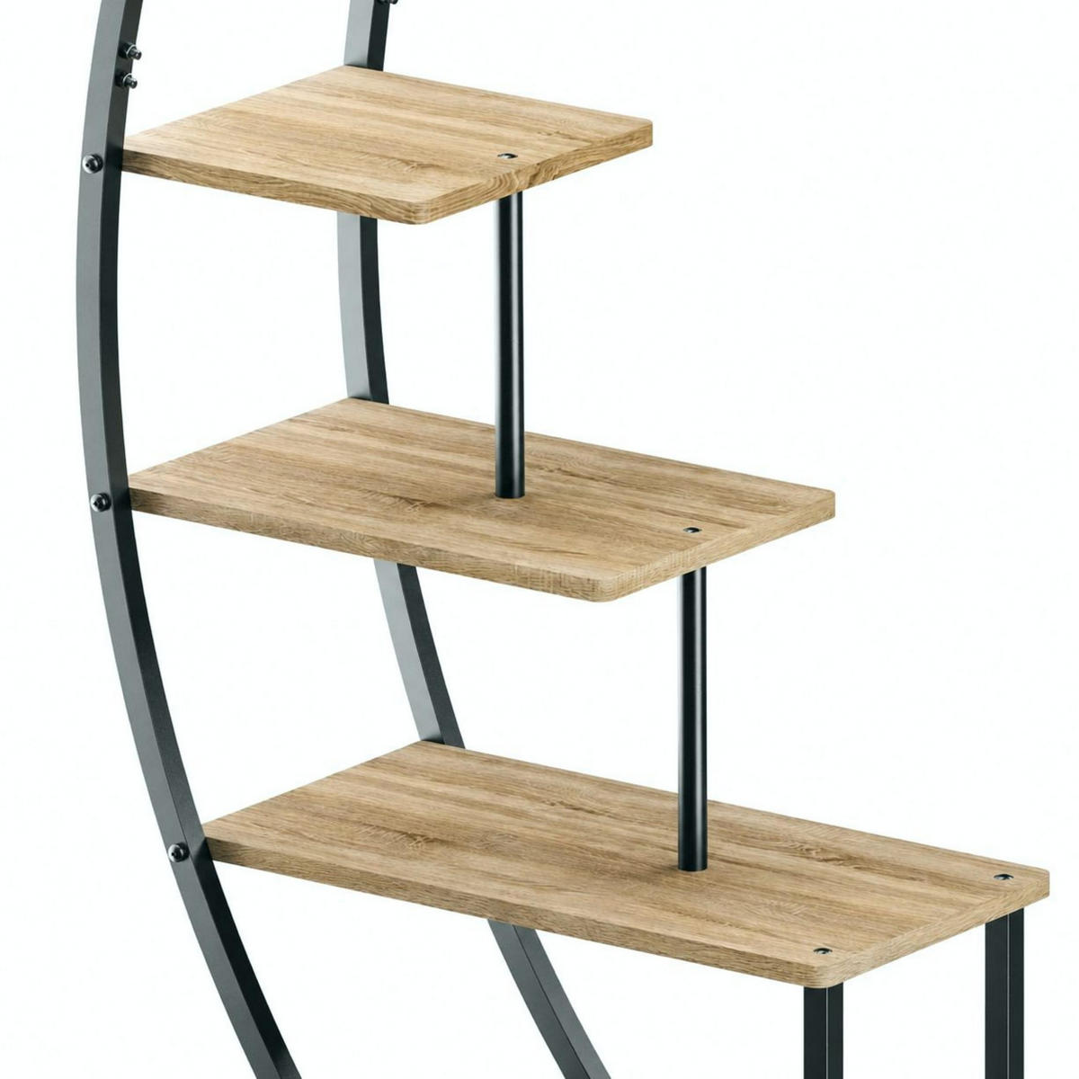 PFLANZENREGAL Indoor Blumenregal 170 cm Hoch Metall Schwarz Halbrund 96700 - Schwarz, Metall (190/170/30cm) - DanDiBo