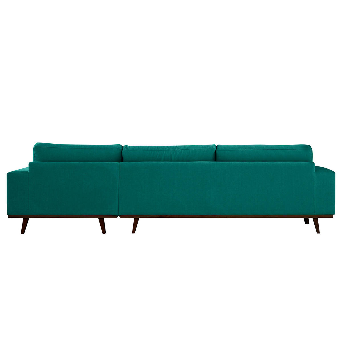 ECKSOFA mit Longchair - Buchefarben/Petrol, Buchenholz/Textil (281/153cm) - home24