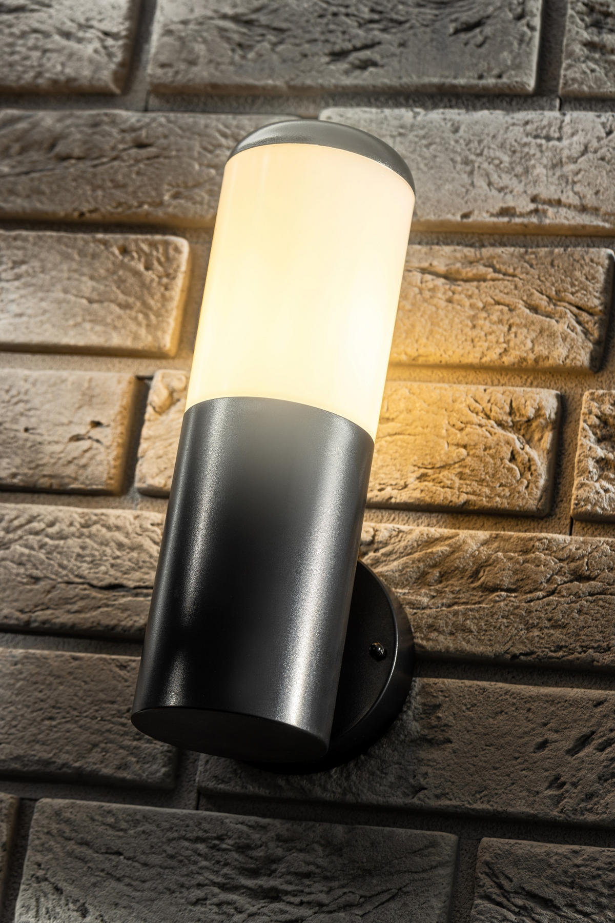 AUSSENWANDLEUCHTE HUMERA Schwarzer Rundzylinder - Schwarz, Kunststoff (11/13.4/29.6cm) - CGC Europe