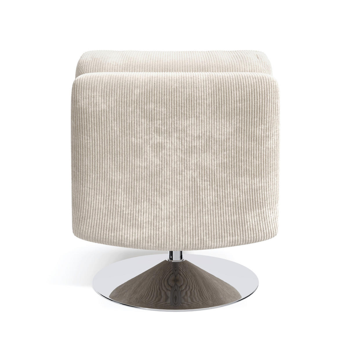 SESSEL Gerippter Samt Ecru 60.11cm - Creme, Textil (60/80/74cm) - Sia Home