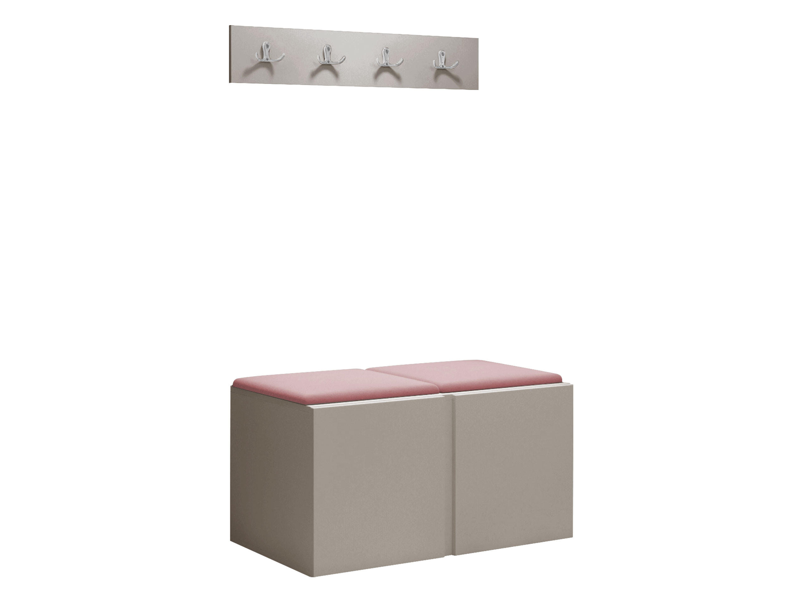 GARDEROBEN-SET Orion VI - Kaschmir/Rosa, Holzwerkstoff/Kunststoff (84/42/46cm) - MIRJAN24